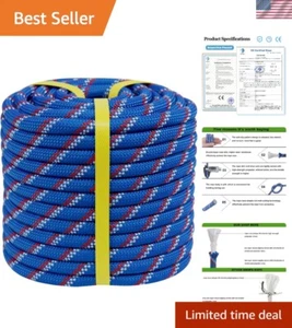 High Strength Double Braided Polyester Rope 1/2'' x 100' for Tree Work & Sailing - Picture 1 of 9