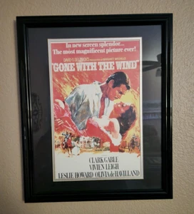 Framed Movie Poster Gone with the Wind with Clark Gable & Vivien Leigh 11"x17" - Picture 1 of 6