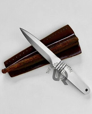 UBR CUSTOM HANDMADE HIGH CARBON STEEL TACTICAL KNIFE WITH LEATHER SHEATH - Image 1 of 4