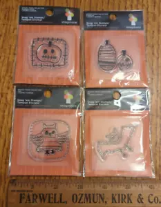 imaginisce Snag'em Briefmarken - Spooky Town - Eule, Kürbisse, Fledermaus - Neu im Paket - Bild 1 von 2