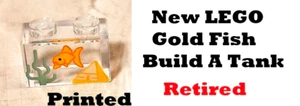 New LEGO Fish Tank Bowl Pyramid Seaweed Goldfish Fins Printed 1x2 Build A Stand - Picture 1 of 1