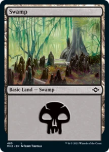 [4x] Swamp (485) - Foil Etched Near Mint, English Modern Horizons 2 Extras MTG M - Picture 1 of 1