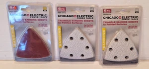 Chicago Eléctrico Multi Herramienta Triángulo Hojas Lijadoras Paquete de 3 de 6 Hojas Nuevo - Imagen 1 de 4