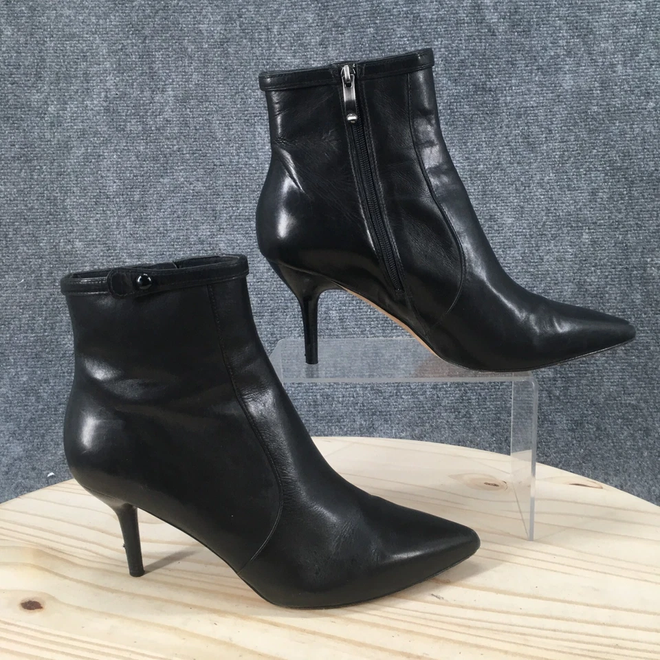 Via Spiga Botas Mujer 7 M Madeline Botín Negro Punta Punta Gatito Tacones Foto 1 de 4