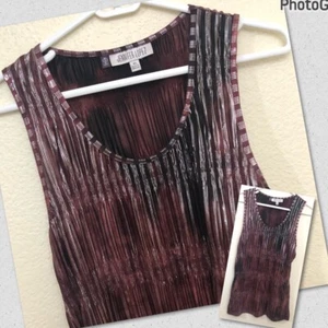 JENNIFER LOPEZ XS Sleeveless Tank Top Blouse Glimmery Vertical Stripes NWOT - Picture 1 of 13