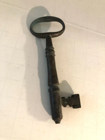 Antique Primitive Heavy Large 4”  Long Iron Door Key Cover