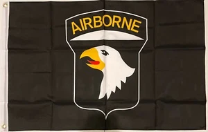 101ST AIRBORNE BLACK 2X3ft FLAG superior quality fade resistant USA seller - Picture 1 of 4