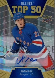 2019-20 Upper Deck Allure Top 50 Autographs Blue #T505 Adam Fox B Auto - NM-MT