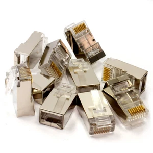 10 X Conectores Blindados RJ45 LAN Crimps FTP/STP Cat6 - Imagen 1 de 3