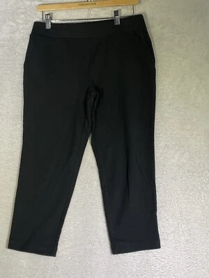 J. Jill Pure Jill Slim-Leg Cropped Pull-On Pants Size SP Black Pima Cotton Blend - Imagem 1 de 4