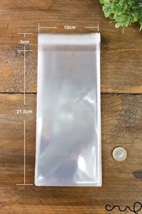 Clear Long Cellophane OPP Plastic Bag 40µm Self Adhesive Packing Approx.10x22cm - Picture 1 of 10