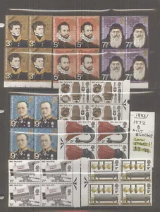 Great Britain Elizabeth II 1972 Mint Blocks (8) CV $11 Lot #1883 - Picture 1 of 1