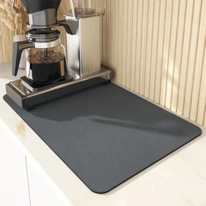 Large Kitchen Super Absorbent Mat Coffee Dish Draining Mat Drying Mat Quick Dry - Picture 1 of 37