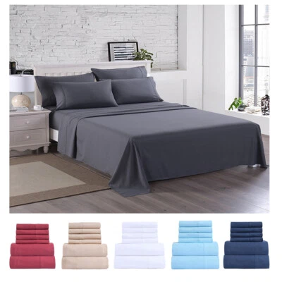 JML 4/6Piece Egyptian Comfort 2200 Count Deep Pocket Bed Sheet Set Queen King Luxury