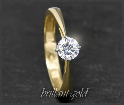 Diamant Solitär Damen Ring aus 585 Gold; 0,55ct Brillant, Wesselton H & Si1 - Bild 1 von 4