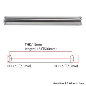 35mm 1.38inch OD Aluminum Turbo Intercooler Pipe Piping Tube Tubing Straight - Picture 1 of 9