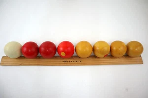 Lot of 8 Antique Red / Beige / White Snooker Balls Bakelite Tested - Approx 2" D - Picture 1 of 4