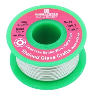 3.0mm Lead Free Solder Wire for Stained Glass Craft, Solid Core No Flux 50g, ... - Picture 1 of 6