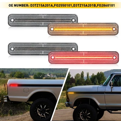 Juego de 4 luces traseras laterales marcadoras lentes transparentes para Ford Bronco 1978-1979 Foto 1 de 4