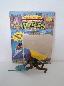Figura completa de colección 1989 TMNT Wacky Action Sewer Swimmin' Donatello con tarjeta - Imagen 1 de 8