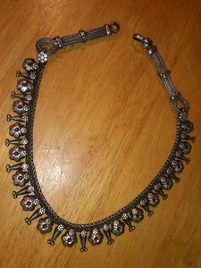 SIGNIERTES RAJASTHAN INDISCHES STERLINGSILBER LATZ COLLIER HALSKETTE  - Bild 1 von 8