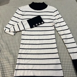 Guess Rebekah Striped Button Mock Turtleneck Sweater Womans Size Small - Picture 1 of 7