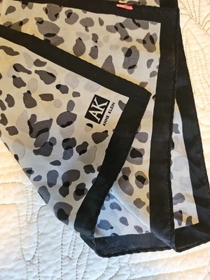 Anne Klein~ Leopard Animal Print Rectangular Scarf Sheer Dressy Classic Elegant - Image 1 of 4