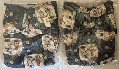 Lote de 2 Nuevos Pañales Cutie Caboose OS Bolsillo Bebé Tela Lavables Mago Escuela Foto 1 de 4