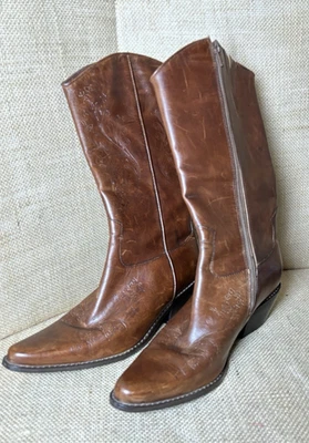 Botas de Vaquero Matisse Western Grabadas Florales Para Mujer’s 8.5 Cuero Marrón Foto 1 de 4