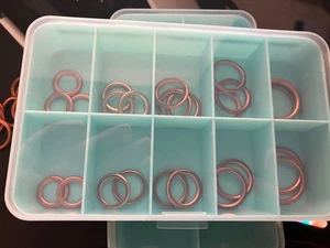 (25) Surtido de juntas de arandela de tapón de drenaje de aceite triturable de cobre 10,12,14,16,20 - Imagen 1 de 4