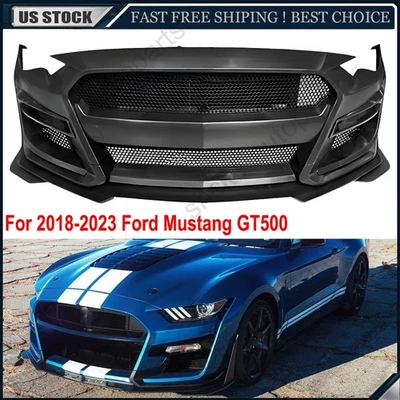 For 18-23 Ford Mustang GT500 Style Complete Front Bumper Conversion Kit - Изображение 1 из 4