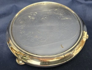 Coranation Queen Elizabeth 1953 Silverplate On Brass Trivet, made In ENGLAND - Picture 1 of 16