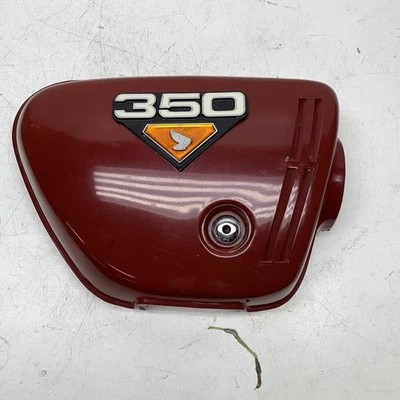 1972 Honda CL350 Scrambler Red Right side cover panel with emblem - Image 1 of 4
