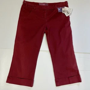 Guess Jeans For Marciano Hipster Capri Pants, 32 Extendable Waist, Maroon, NWT - Picture 1 of 11