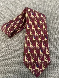 Cravatta uomo Brooks Brothers Makers tutta seta giraffa nuova con etichetta - Foto 1 di 4