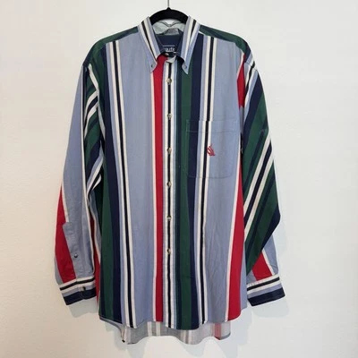 Nautica Vintage Multicolor Striped Long Sleeve Dress Shirt Size L - Image 1 of 4