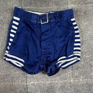 Men's Vintage 1940's Wilson Blue White Game Worn Used Basketball Shorts Sz 28 - Picture 1 of 5
