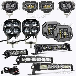 12V LED Work Light Bar Flood Spot Lights Driving Lamp Offroad Car Truck ATV SUV - Picture 1 of 63
