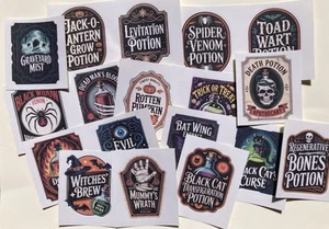 Halloween Potion Bottle Labels Halloween Stickers Apothecary Bottle Labels 18 - Picture 1 of 5