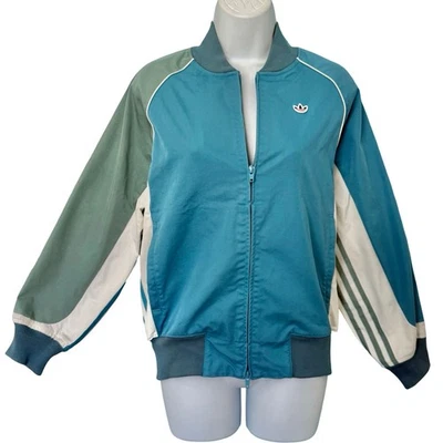 Chaqueta Universitaria Adidas X CLOT Edison Chen Azul Verde Blanco Rayas Talla XS Foto 1 de 4
