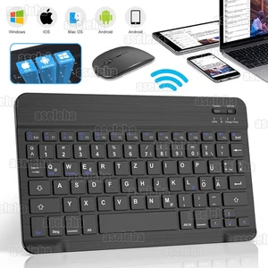 Bluetooth Tastatur & Maus Set für iPad Android Windows Tablet kabellos - Bild 1 von 17