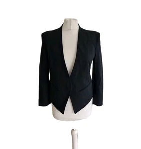 Helmut Lang Cropped Blazer Jacket Women Black Wool Avant Gard Designer-UK 8/US 4 - Picture 1 of 21