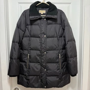 Michael Michael Kors Black Down Puffer Coat Jacket Women Large - Picture 1 of 8