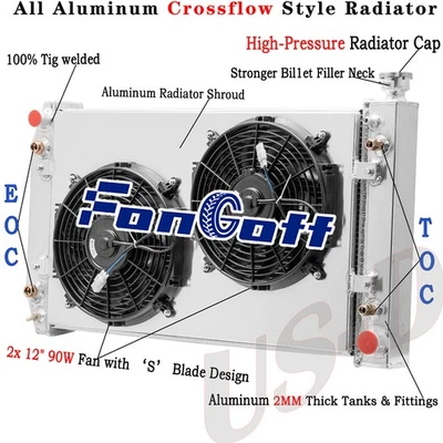 CC622 3 ROW Radiator+Shroud Fan For 1988~1999 Chevy GMC C/K 1500 2500 3500 Truck - Image 1 of 4