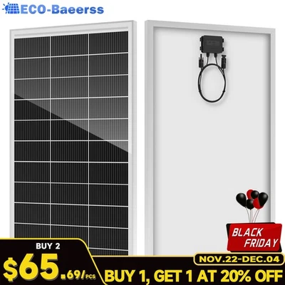 200W Solar Panel 12V/24V Battery Charge Car Marine Rooftop Home Off-Grid Charger - Image 1 of 4