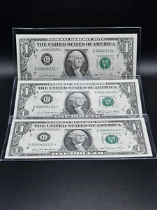 1981-$1 DOLLARS STAR NOTE LOTS 3 BILLS Consecutive Uncirculated. - Picture 1 of 8