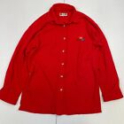 Box Office Fleece 14 Red Shirt Button Up Long Sleeve Collared