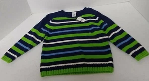 Boys Talbot's Kids NWT 100% Cotton Blue Green Striped Sweater Sz 4 St Patricks's - Picture 1 of 4