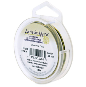 18 Gauge Olive Artistic Wire Tarnish Resistant Green Wire 10 Yards