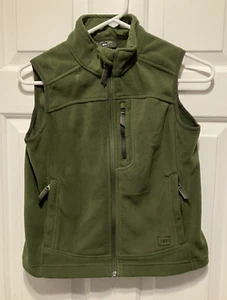 REI fleece Vest Boys Medium 10/12 Sleeveless Full Zip Pockets Outdoors green - Picture 1 of 6